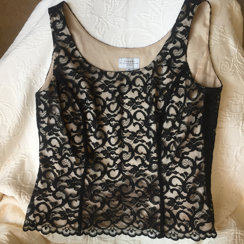 Tahari Lace Sleeveless Camisole Arthur S Levine